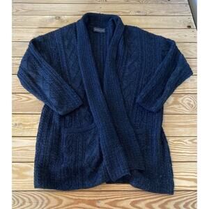 Baby Alpaca 111 Cardigan Sweater Size Large Women’s Gray Open Front